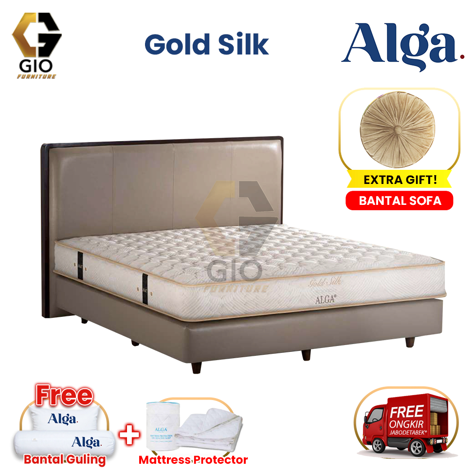 Jual Alga Kasur Spring Bed Gold Silk Orthopedic (Fullset) Shopee