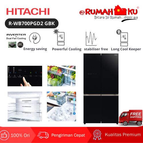 Jual KULKAS HITACHI R-WB700VGD2 GBK - BOTTOM FREEZER RWB700VGD2 GBK ...