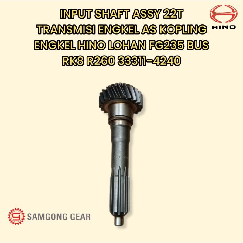 Jual INPUT SHAFT TRANSMISI ENGKEL AS KOPLING HINO LOHAN FG23TI 33311