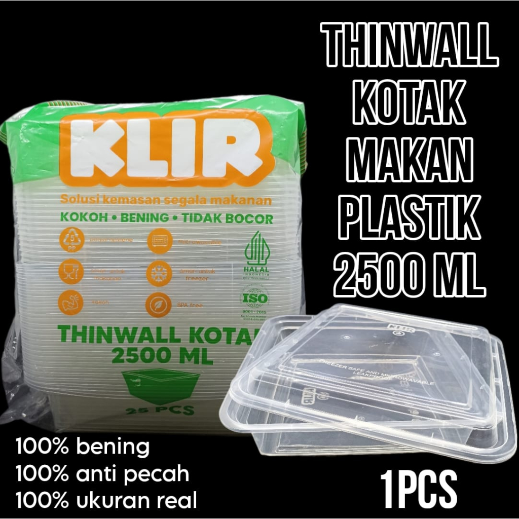 Jual Thinwall Persegi Square Box Kotak Makan Nasi Plastik Anti Panas Ml Shopee Indonesia