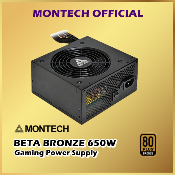 Jual Montech Beta 650W PSU Power Supply ATX 80 Plus Bronze 650 Watt ...