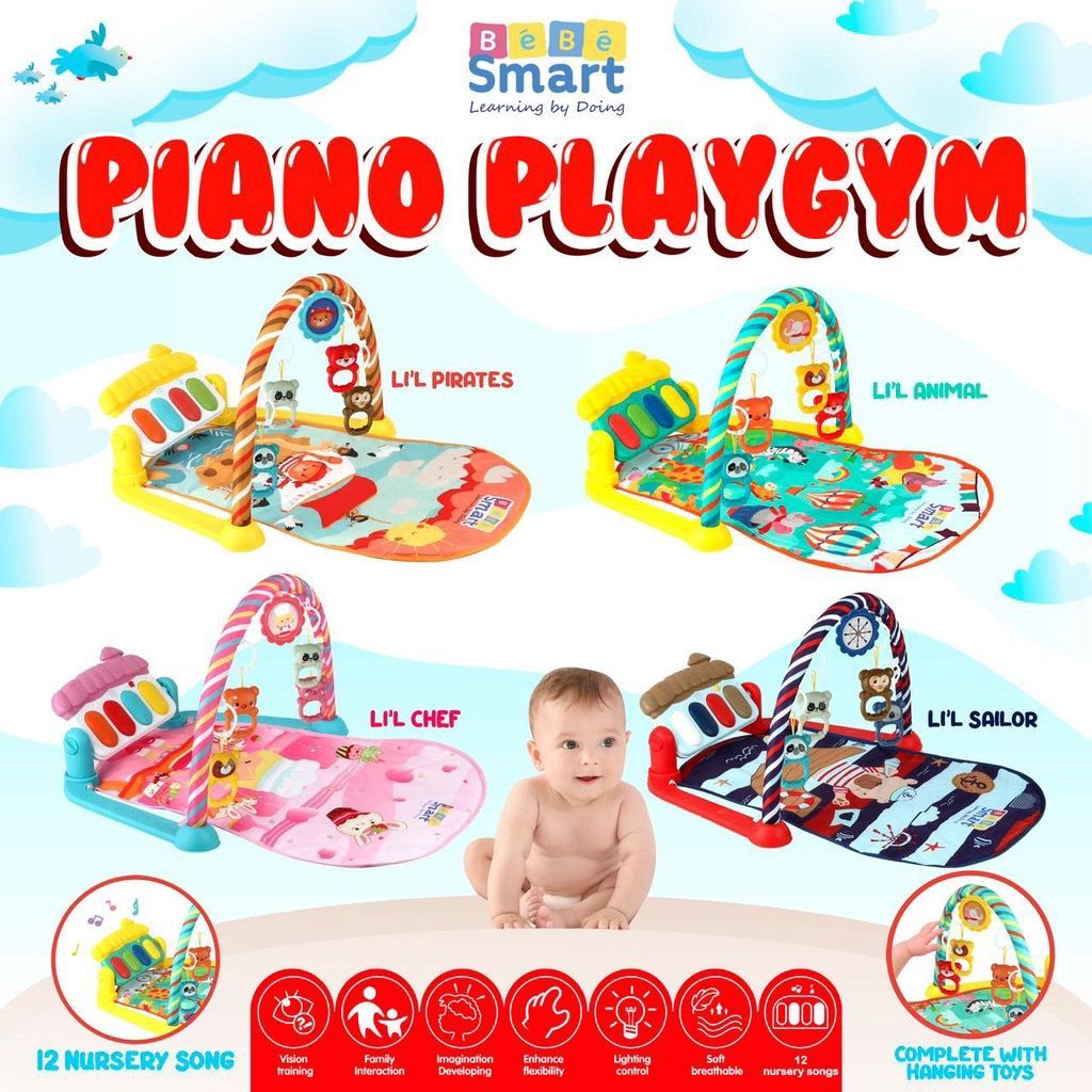 Jual Bebe Smart Baby Piano Playgym Playmat Bayi Playmate Set Music Play Gym Matras Mainan Anak Mainan Bayi Playmate Piano Babygym Kualitas Impor Kado bayi lahiran Shopee Indonesia