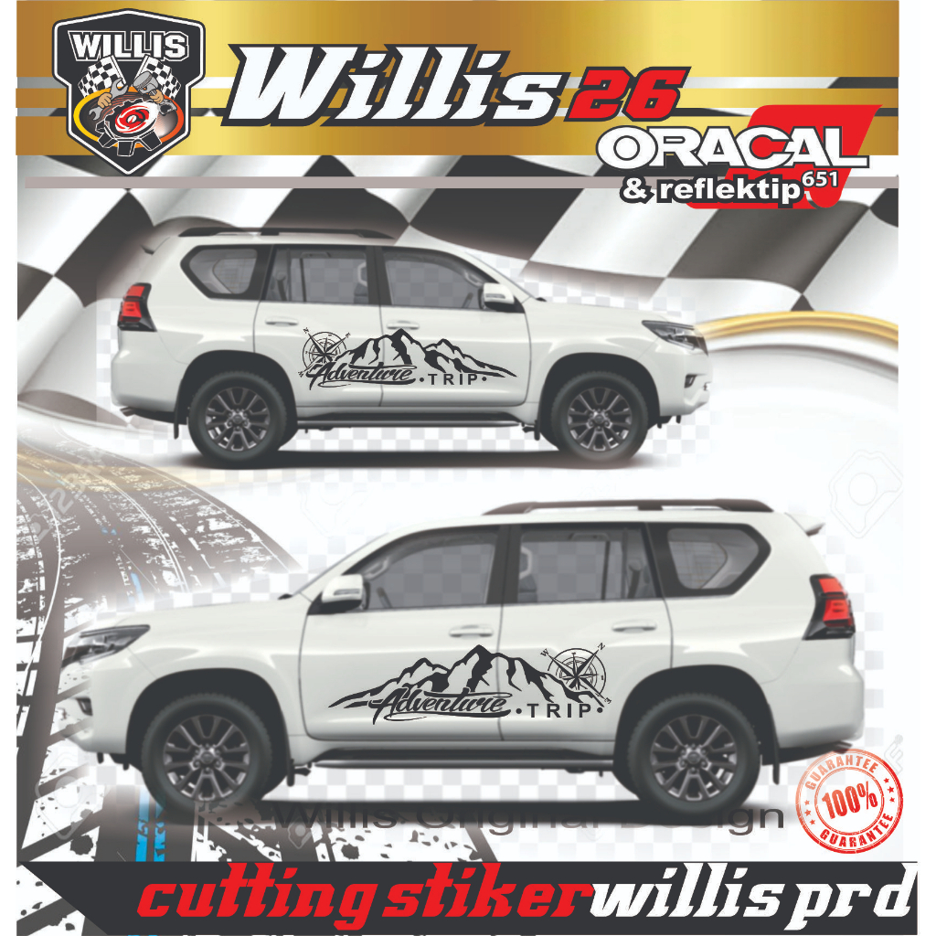 Jual Sticker Adventure Offroad Mobil Pajero, fortuner dll | Shopee ...