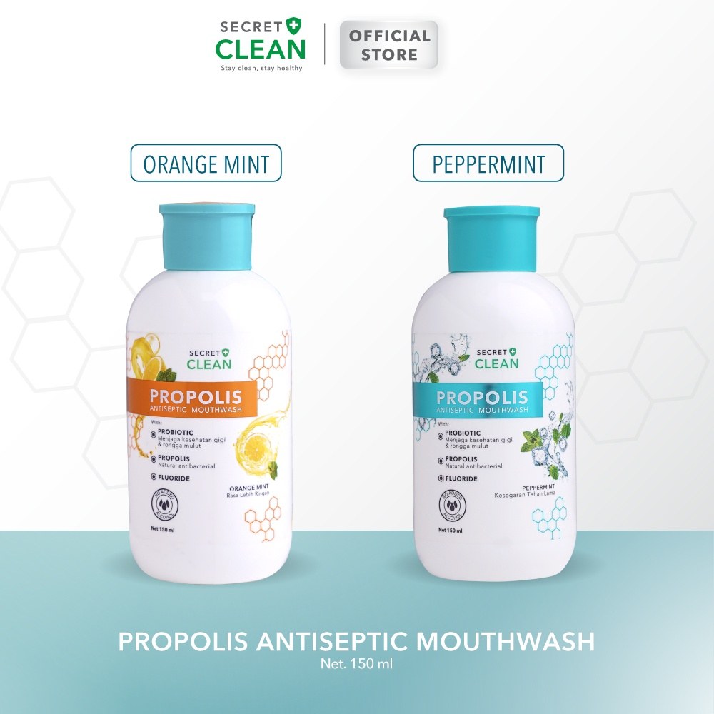 Jual Secret Clean Propolis Antiseptic Mouthwash 150ml / PaperMint ...