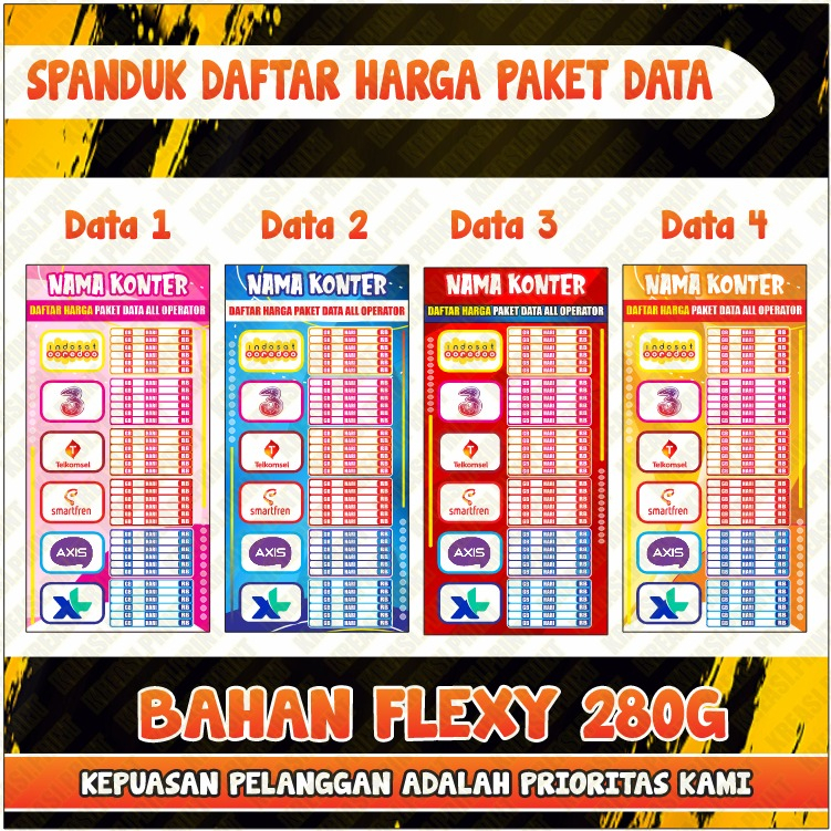 Jual spanduk DAFTAR HARGA PAKET DATA | Shopee Indonesia