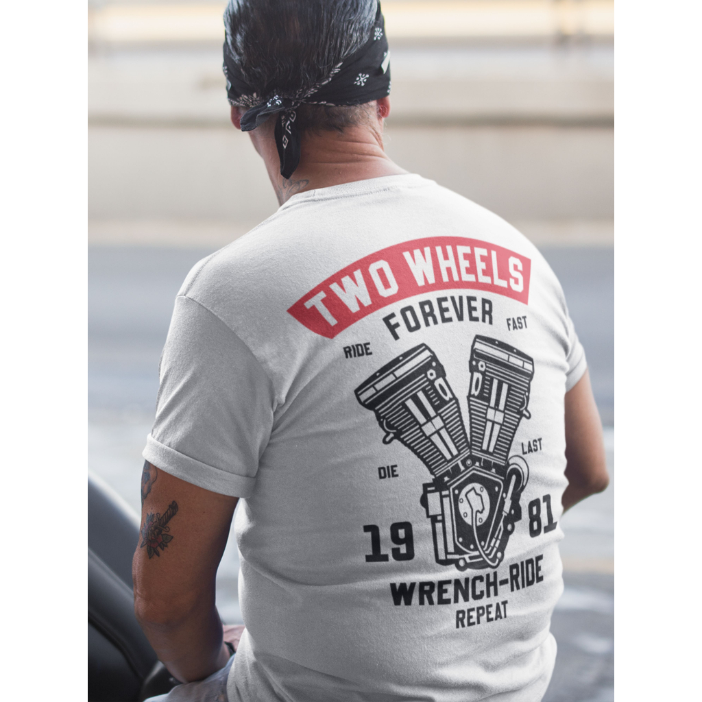 Jual Kaos Vintage Classic Motorcycle Two Wheels Forever Motor Biker