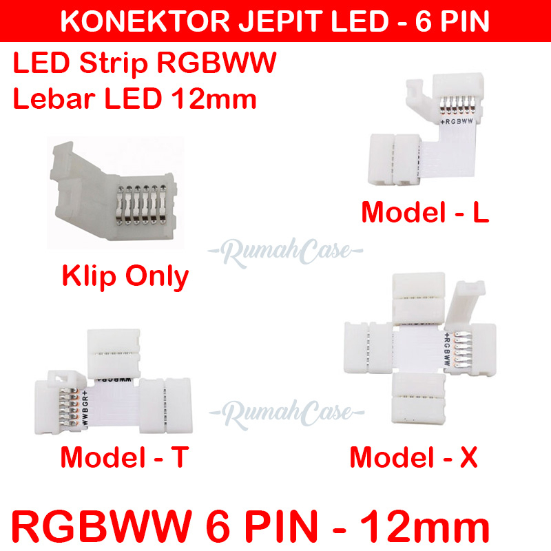 Jual Konektor Jepit Smart LED Strip 6 Pin Klip Clip L T X LTX lampu ...
