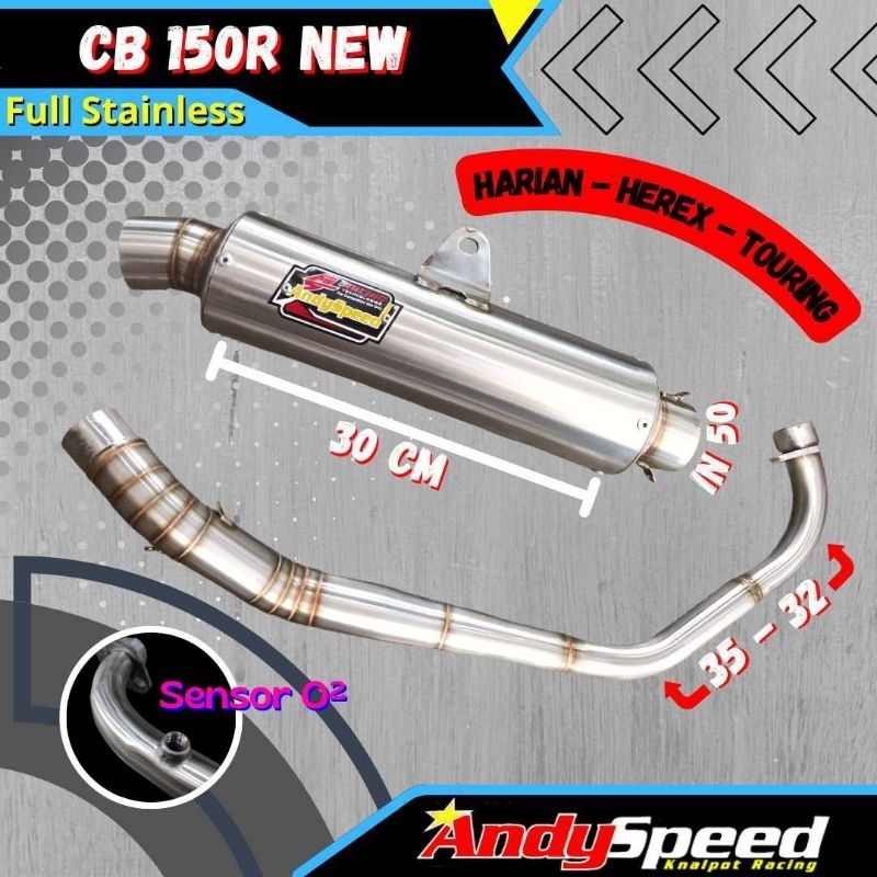 Jual KNALPOT CB150R NEW / OLD / FACELIFT FULL STAINLESS Dengan SILINCER ...