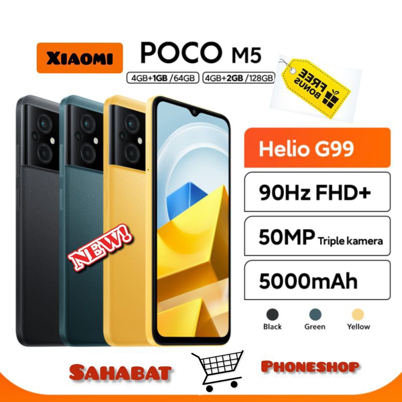 Jual XIAOMI POCO M5 RAM 4GB / 128 GB (4GB + 2GB EKSPANSION RAM) GARANSI ...