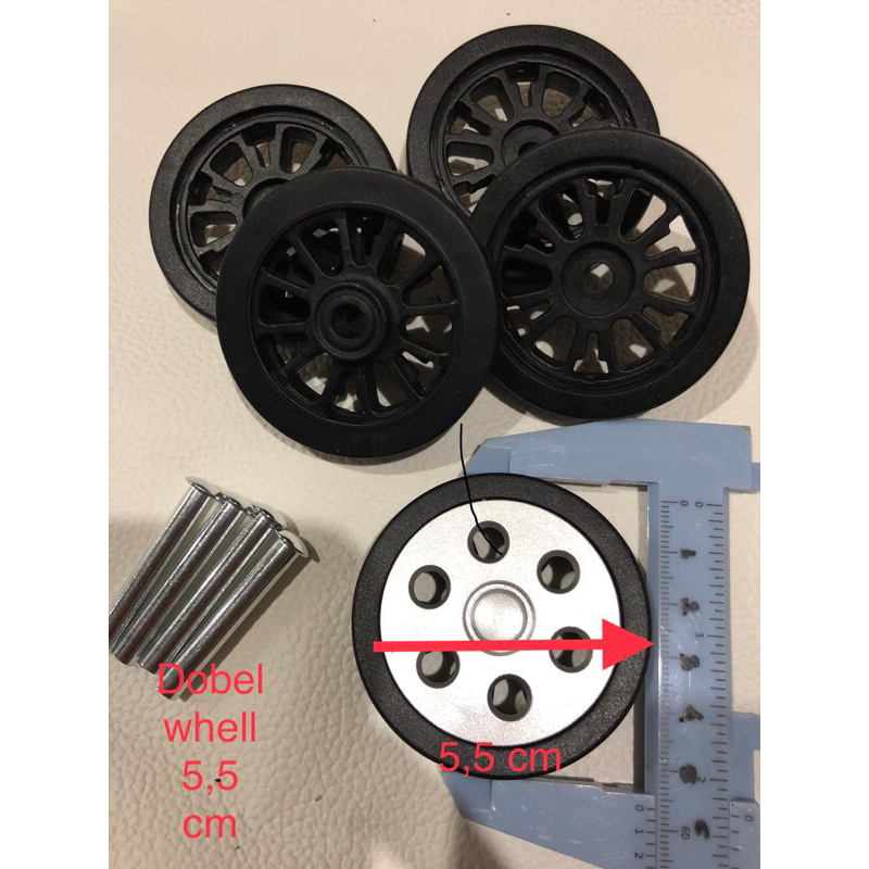 Jual roda koper dobel 5,5cm silver | Shopee Indonesia