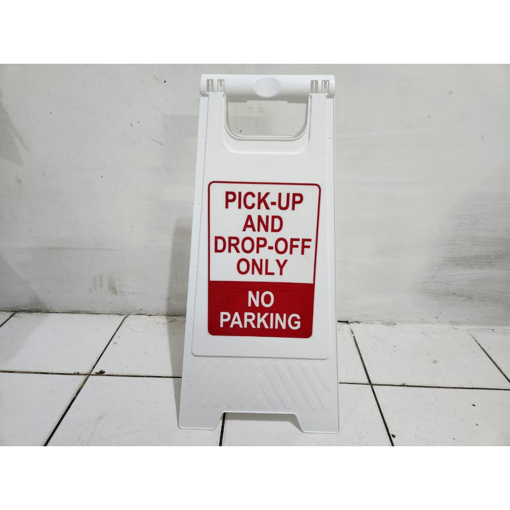 Jual Plang warna rambu putih stiker DROP OFF PICK UP ONLY khusus wanita ...