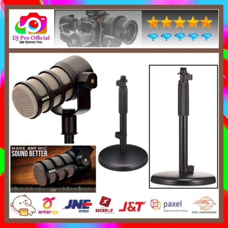 Jual RODE PodMic Dynamic Podcasting Microphone Mic Broadcast+Stand DS1 ...