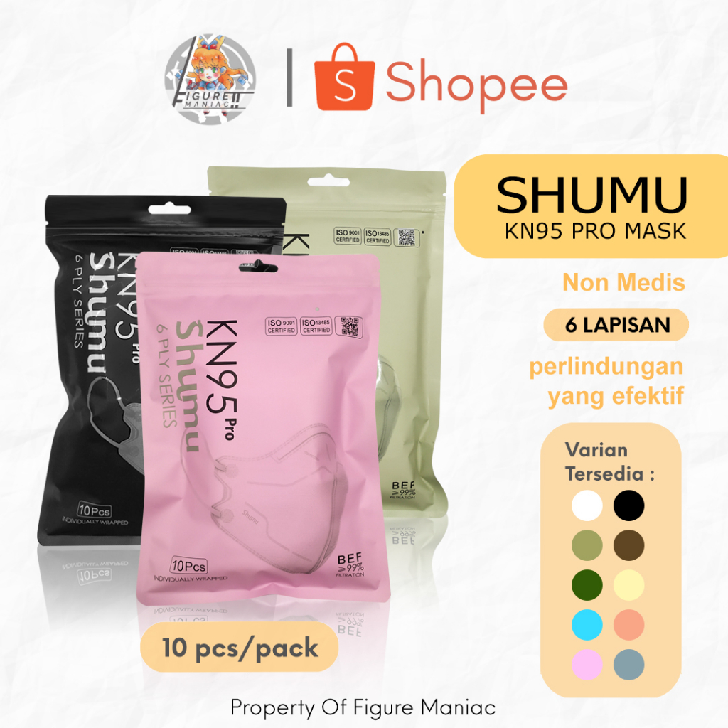 Jual Figure Maniac Masker Kn Shumu Pro Ply Tebal Original Premium