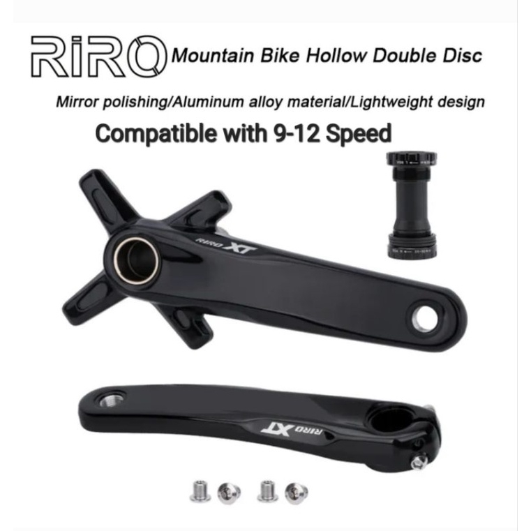 Jual Crank Crankset Riro XT Hollowtech HT 2 BCD 104 64 bisa single atau ...