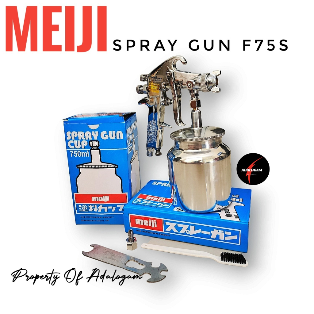 Jual MEIJI F75 F 75 Spray Gun Tabung Bawah Alat Semprot Cat Made In Taiwan  | Shopee Indonesia