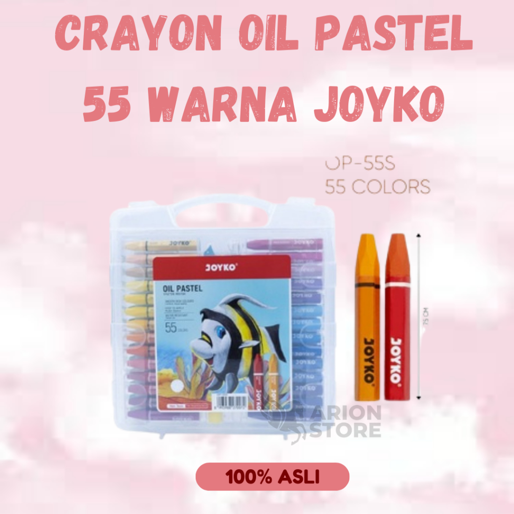 Jual ARION STORE Crayon Oil Pastel 55 Warna Joyko Crayon Joyko Isi 55 Warna SET Shopee