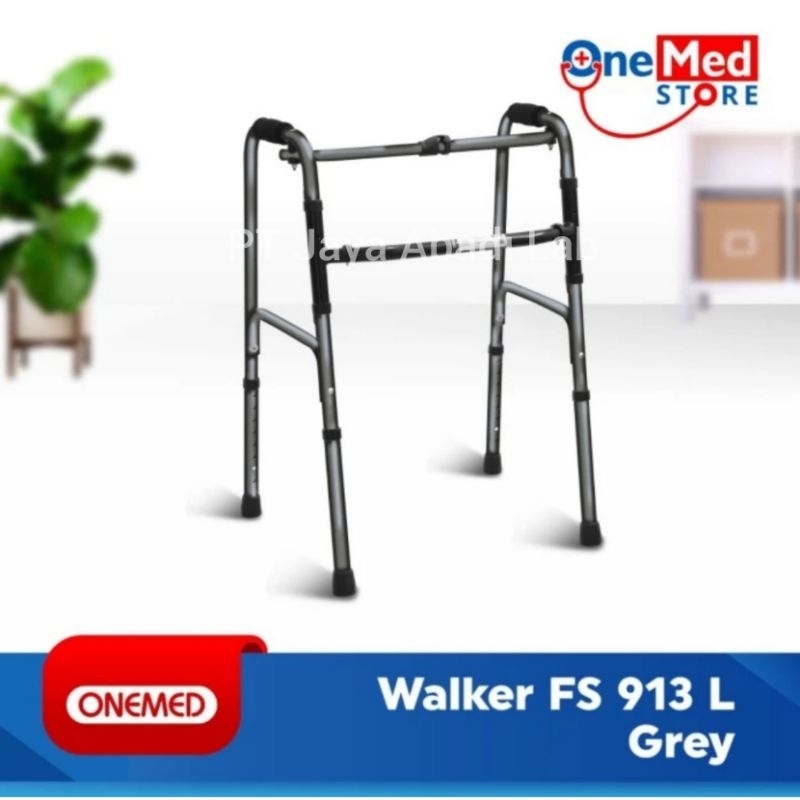 Jual walker deluxe onemed instrumen membantu berjalan 4 kaki dapat dipakai statis (diangkat),dan