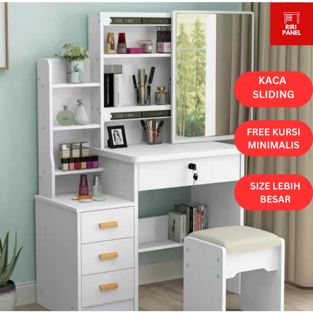 Jual RIRI Meja Rias Kaca Sliding Minimalis | Shopee Indonesia