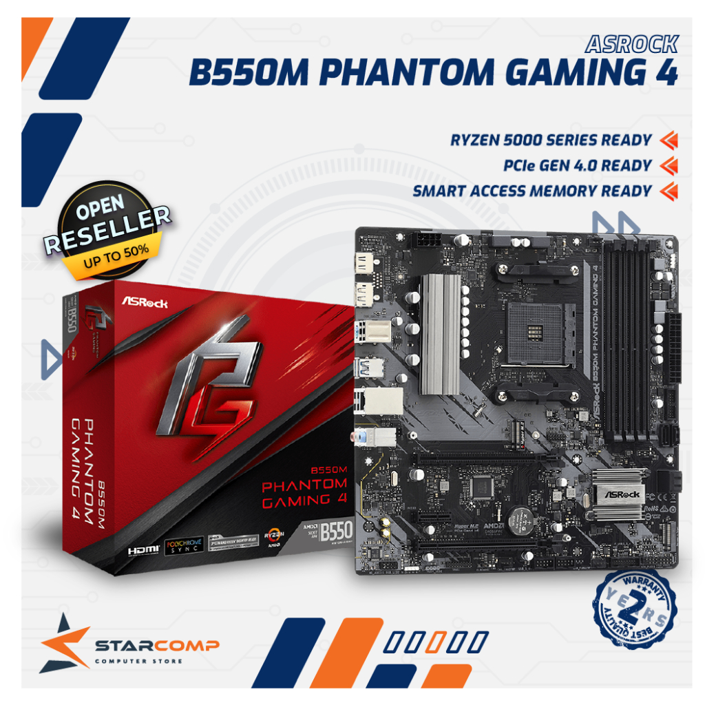 Jual ASRock B550M Phantom Gaming 4 Motherboard AMD AM4 PCIe Gen4 B 550