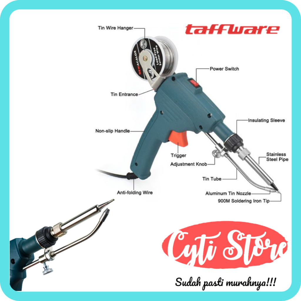 Jual Solder Listrik Iron Automatic Tin Gun 60W GT10 Green Shopee