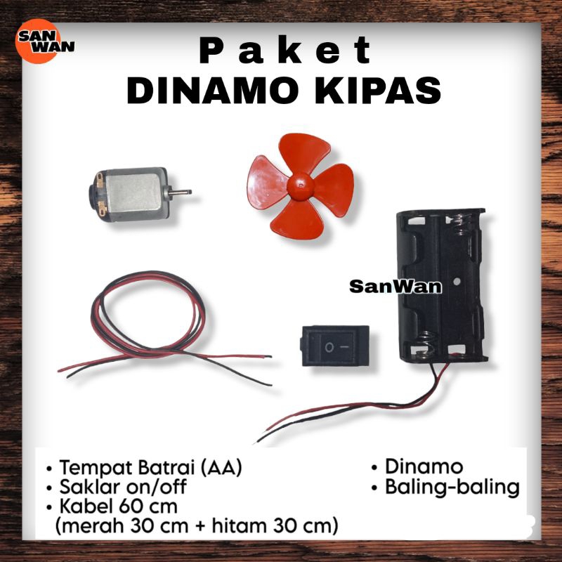 Jual Prakarya Praktek Sekolah Sd Paket Rangkaian Listrik Dinamo Kipas Dan Lampu Lengkap Shopee