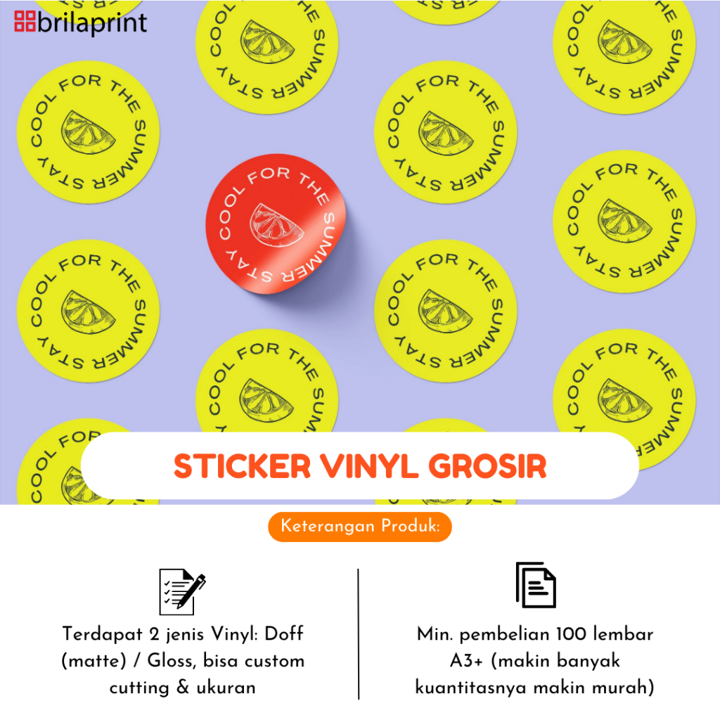 Jual Cetak Stiker Label Vinyl A3 Cut Stiker Label Kemasan Grosir