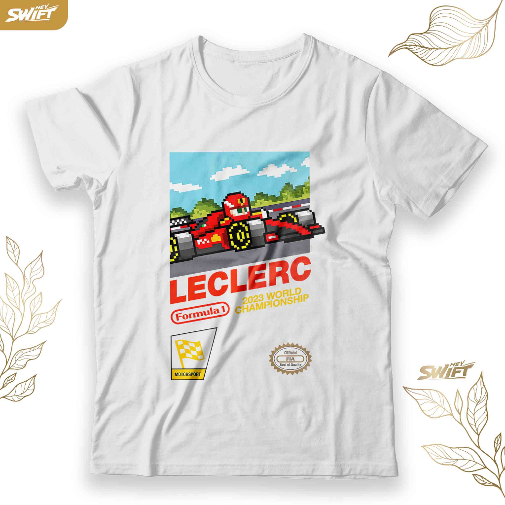 KAOS charles Leclerc Formula F1 scuderia ferrari Videogame TSHIRT BAJU  DISTRO