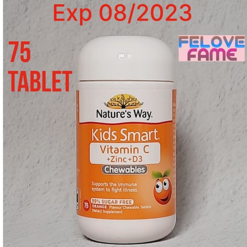 Jual Nature's Way Kids Smart Vitamin C + Zinc + D3 Chewables 75 Tablet