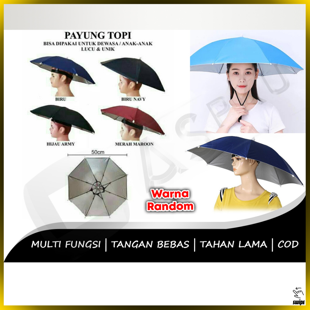 Jual Topi Payung Osaka Mancing Jepang Hat Umbrella Anti Panas Teduh