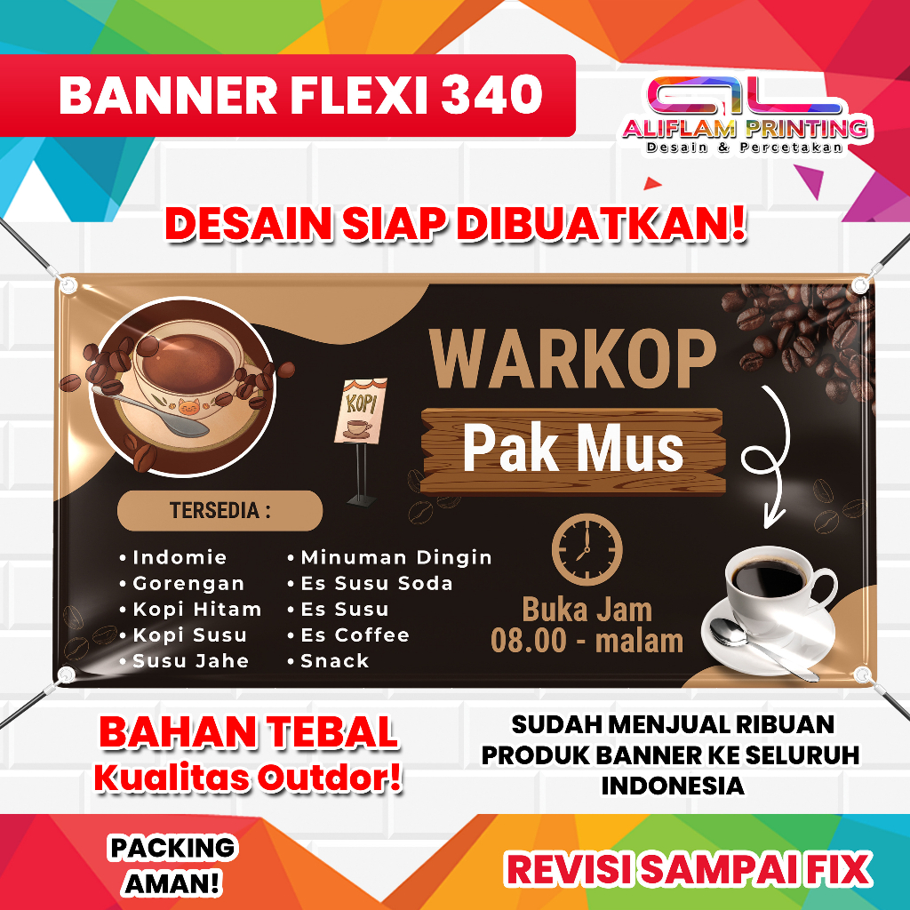 Jual CETAK BANNER 340 MURAH | BISA GRATIS DESAIN & Revisi Sampai Fix ...