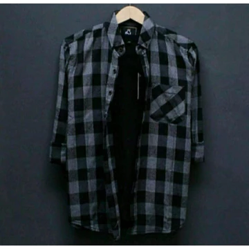 Kemeja Flanel Woll Cowok Exlusif Lengan Panjang Kemeja Kasual Distro