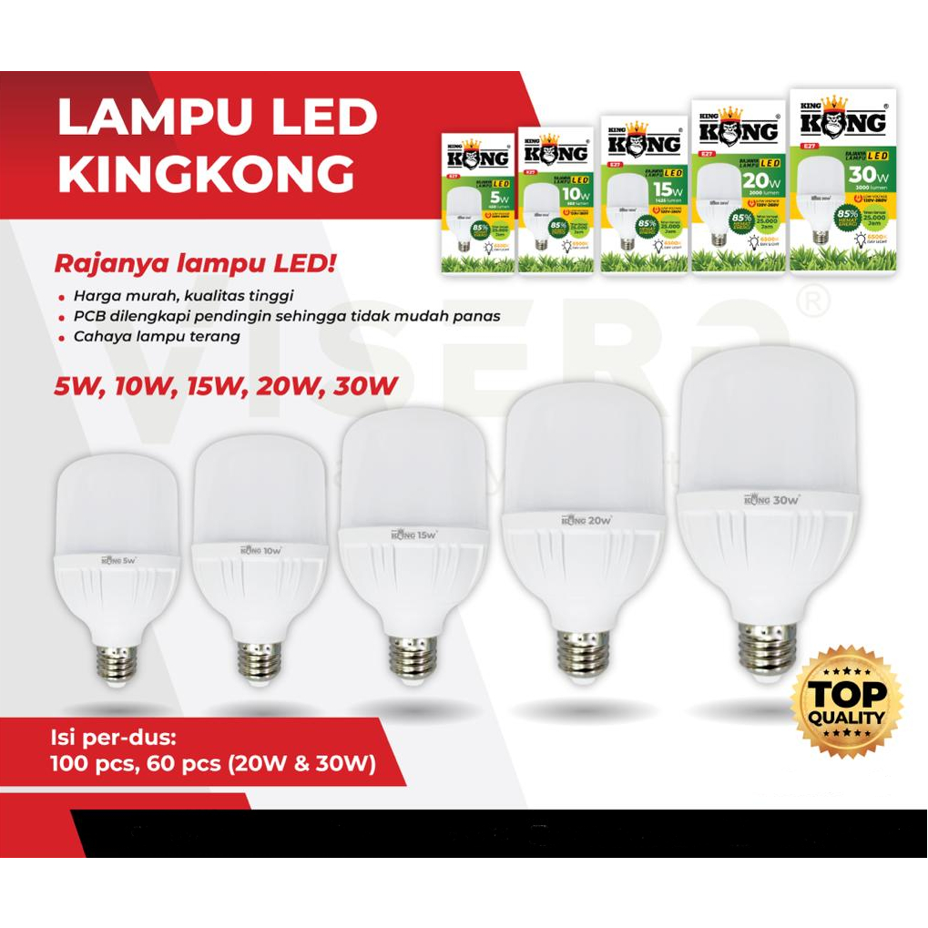 Jual Lampu LED Kingkong Capsule 5 10 15 20 30 Watt Terang Ekonomis king