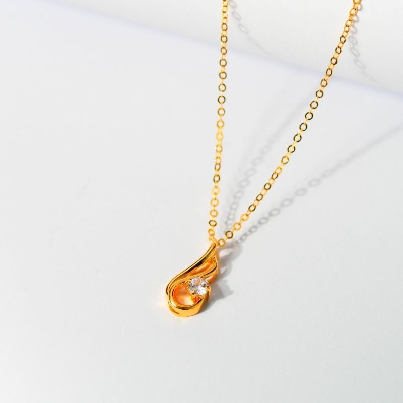 Jual Kalung Emas New Fancy Solitaire Tunas Kelapa Toko Emas Gadjah Shopee Indonesia