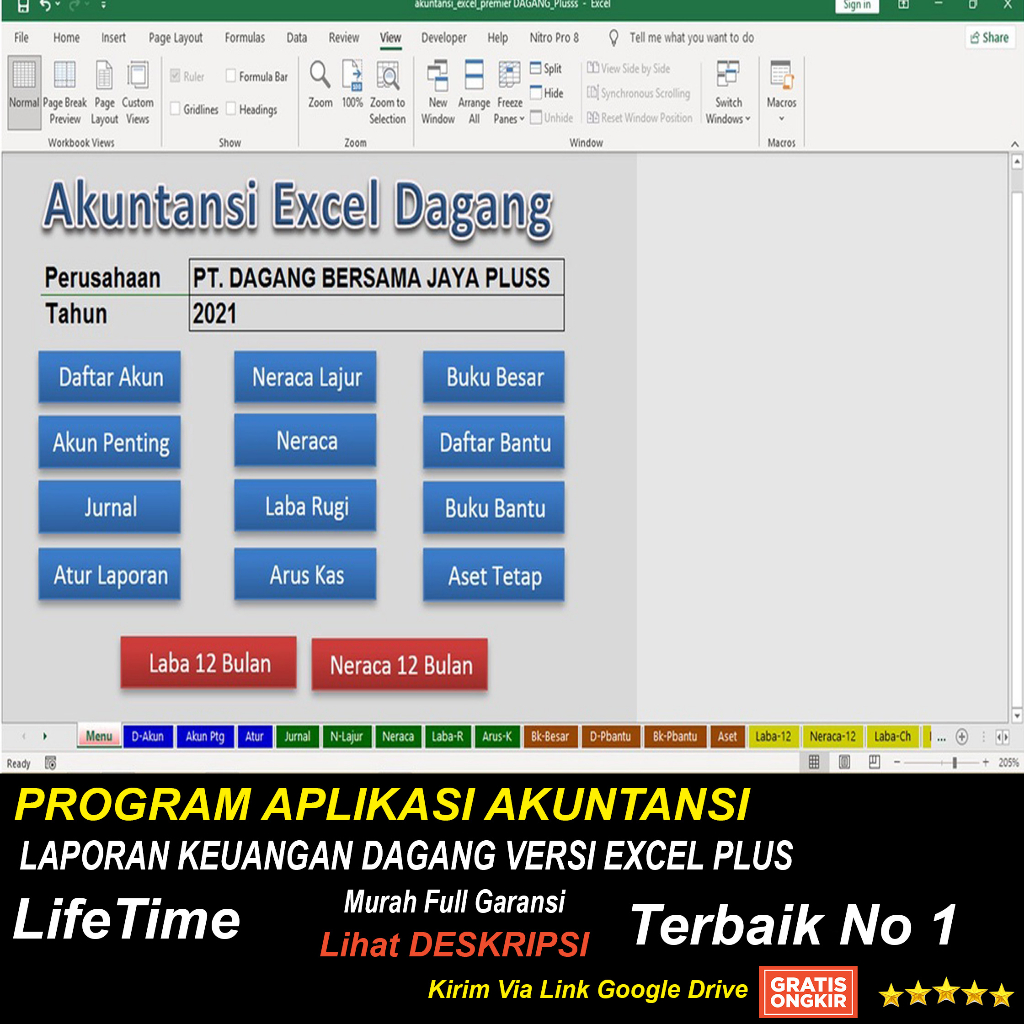 Jual PROGRAM APLIKASI AKUNTANSI LAPORAN KEUANGAN DAGANG VERSI EXCEL ...