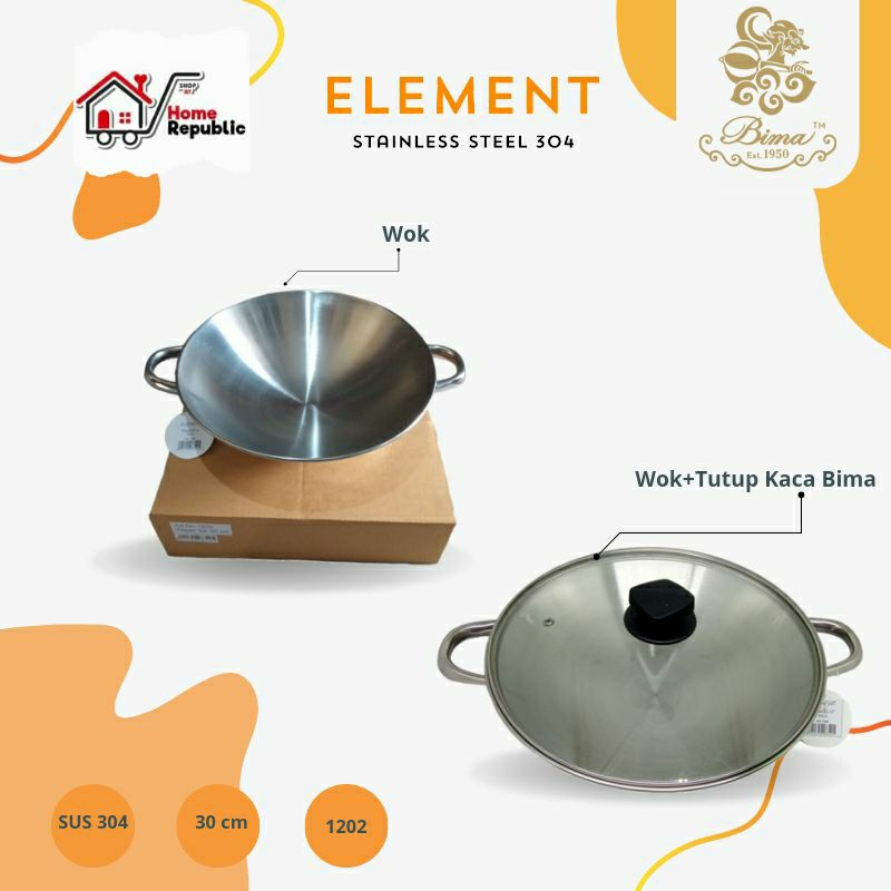 Jual Bima Element Cm Wajan Stainless Steel Sus Wajan Penggorengan