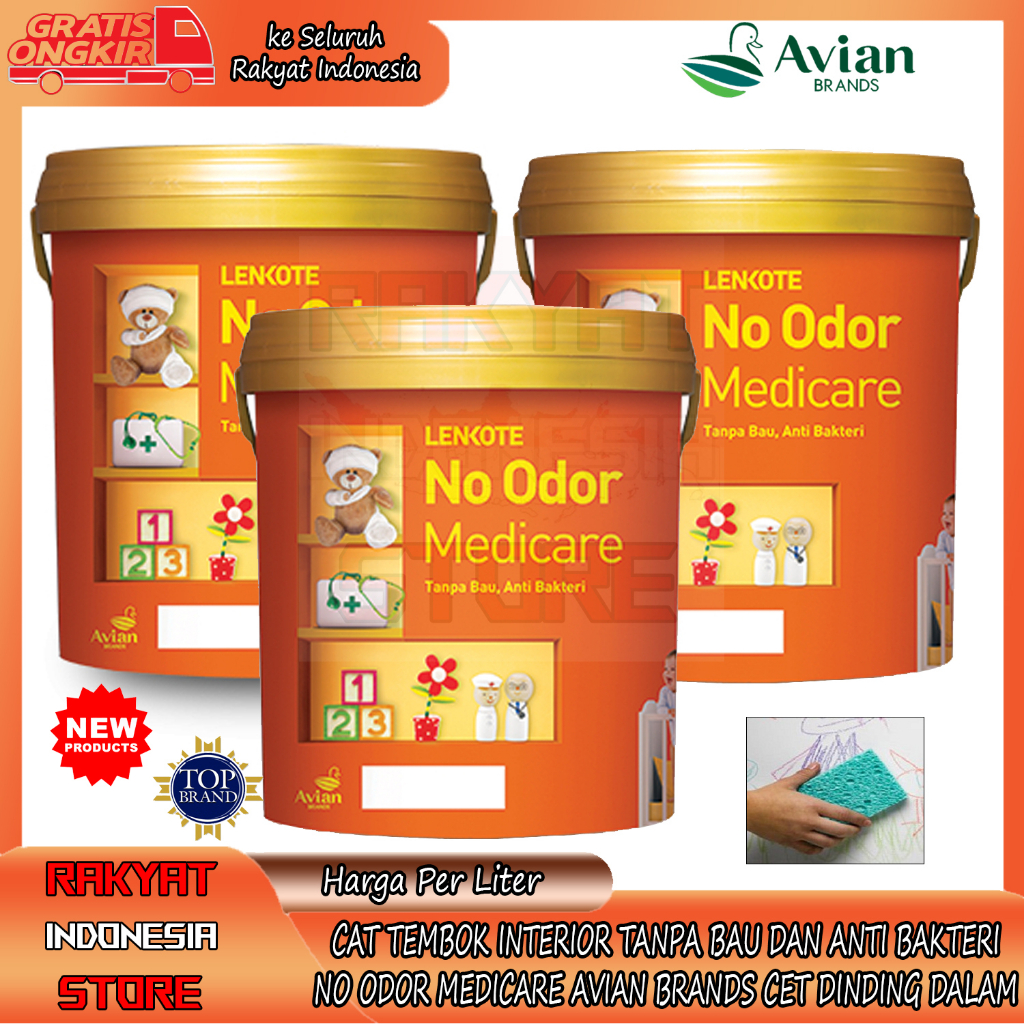 Jual CAT TEMBOK NO ODOR MEDICARE INTERIOR 20 LITER LTR TANPA BAU DAN