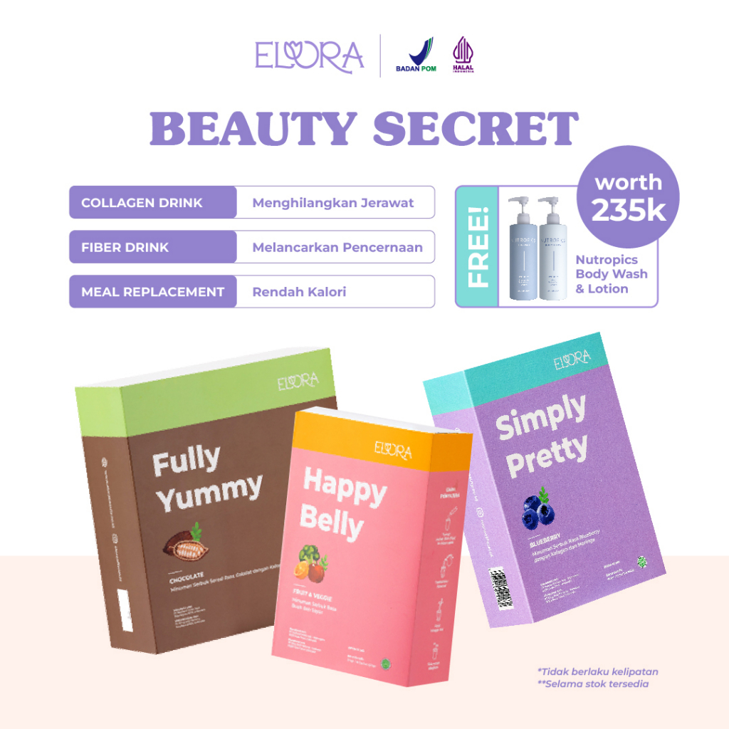 Jual Elora Beauty Secret 1 Box (Elora Collagen Beauty Drink + Elora