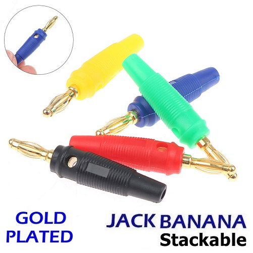 Jual Jack Banana lapis Karet 4mm Jantan Konektor Audio Speaker