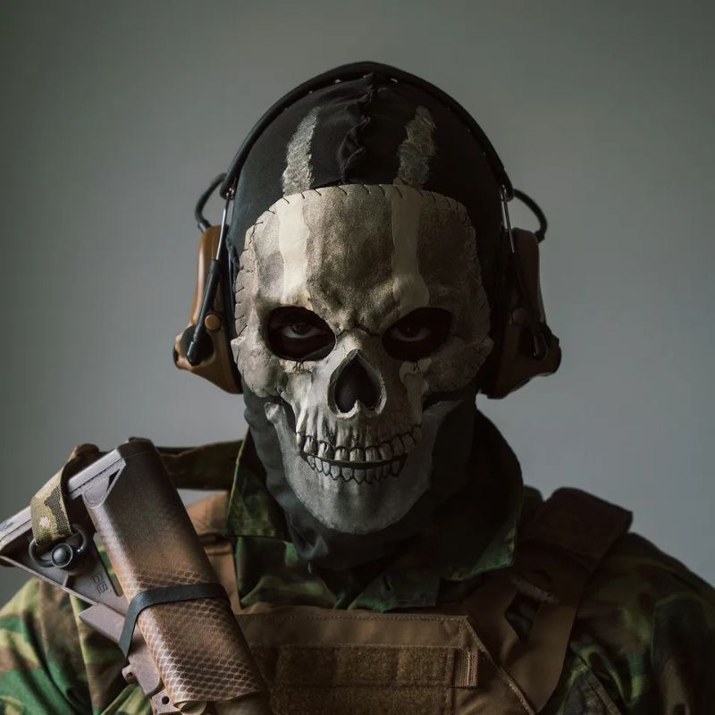 Jual topeng masker ghost aksesoris cosplay game cod ghost modern