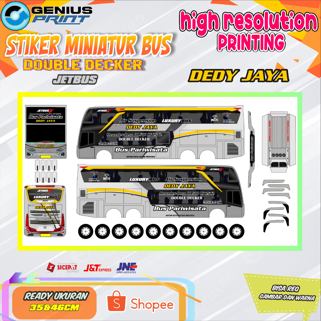 Jual Stiker Miniatur Bus Double Decker JB3 Livery Dedy Jaya | Laju ...