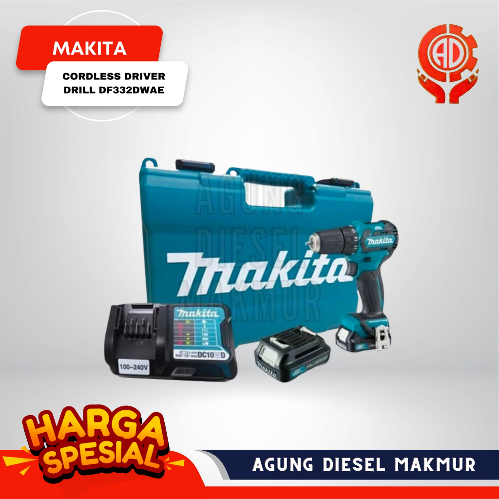 Jual Makita Cordless Driver Drill Mesin Bor Baterai Brushless Df 332 Dwae Shopee Indonesia 8161