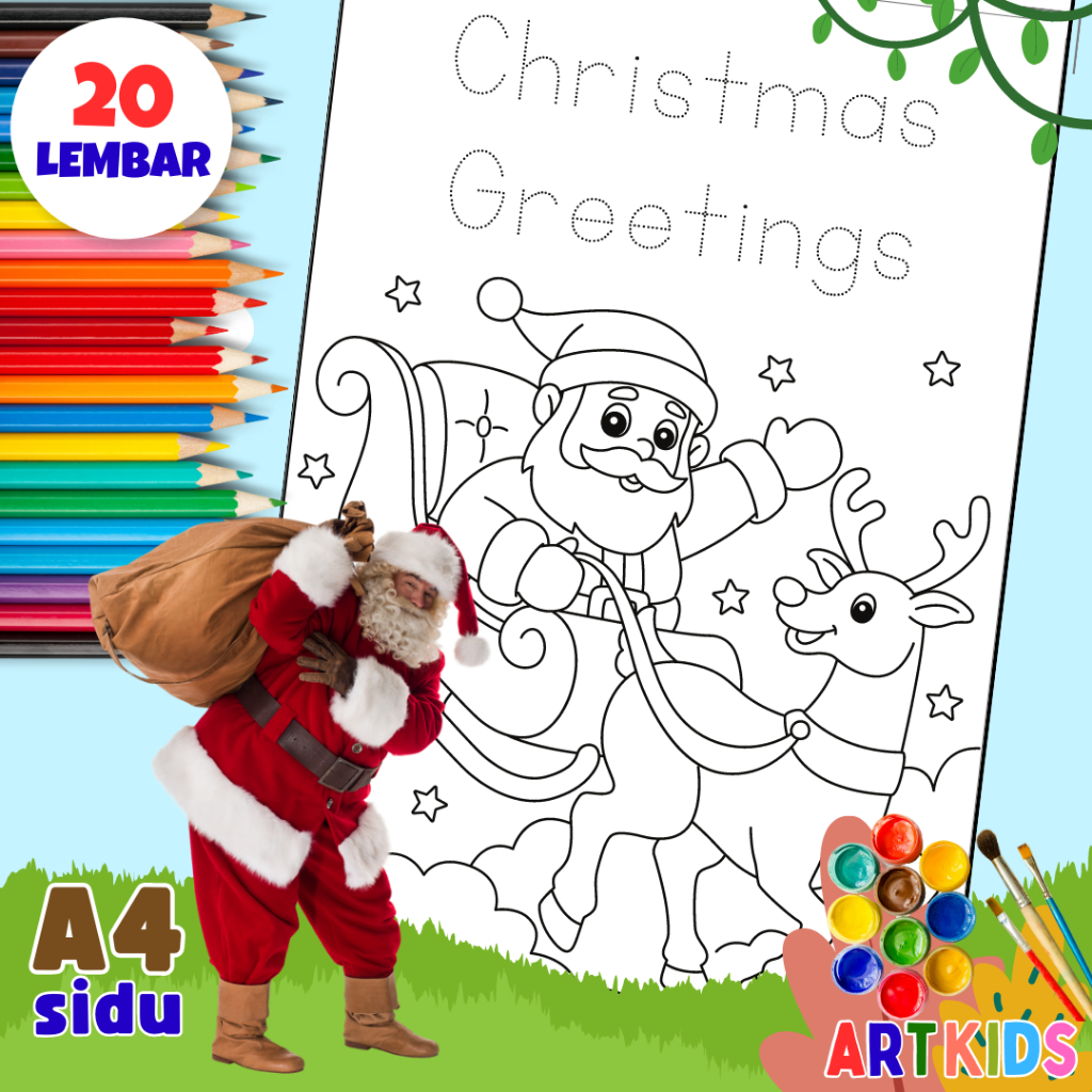 Jual 20 Lembar Kertas Sketsa Gambar Mewarnai Dan Melukis Anak Paud Tk ...