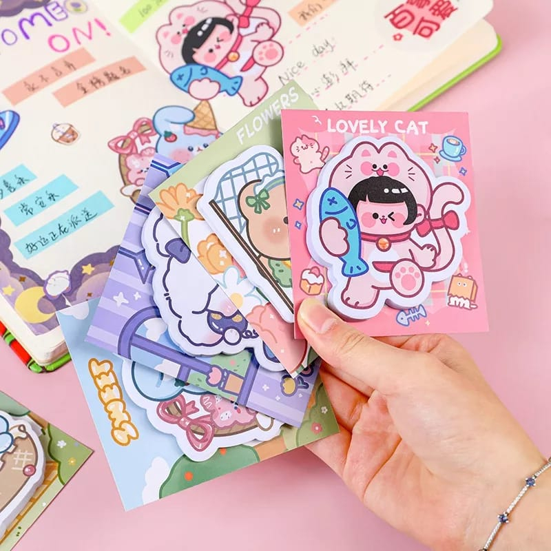 Jual Sticky Notes Kartun Lucu Bear Cat Girl | Shopee Indonesia