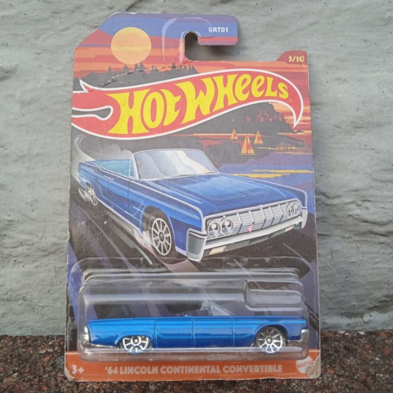 Hot Wheels '64 Lincoln Continental Convertible Die-Cast Car - 1:64 Scale, Blue