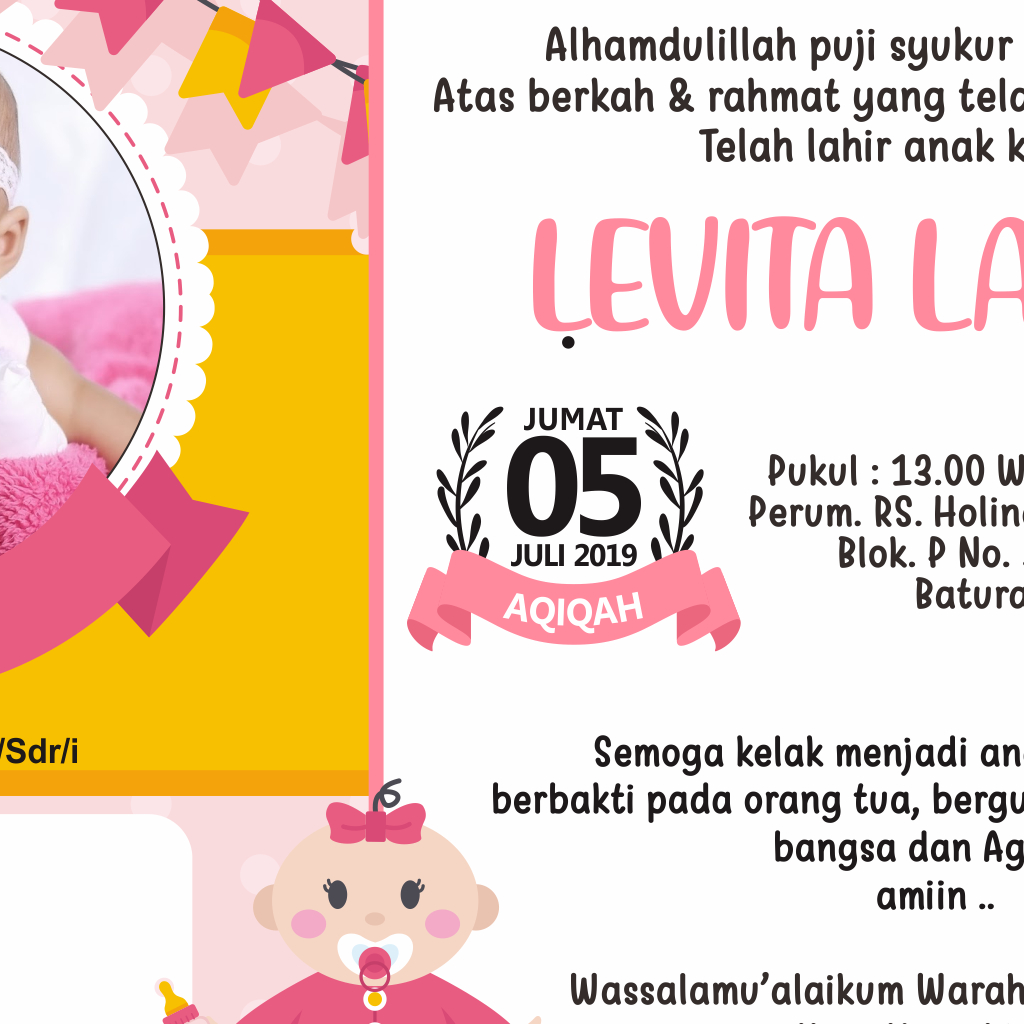 Jual KARTU KELAHIRANBAYI/WALIMATUL ASMA/AQIQAH BAYI/ TASYAKURAN ...