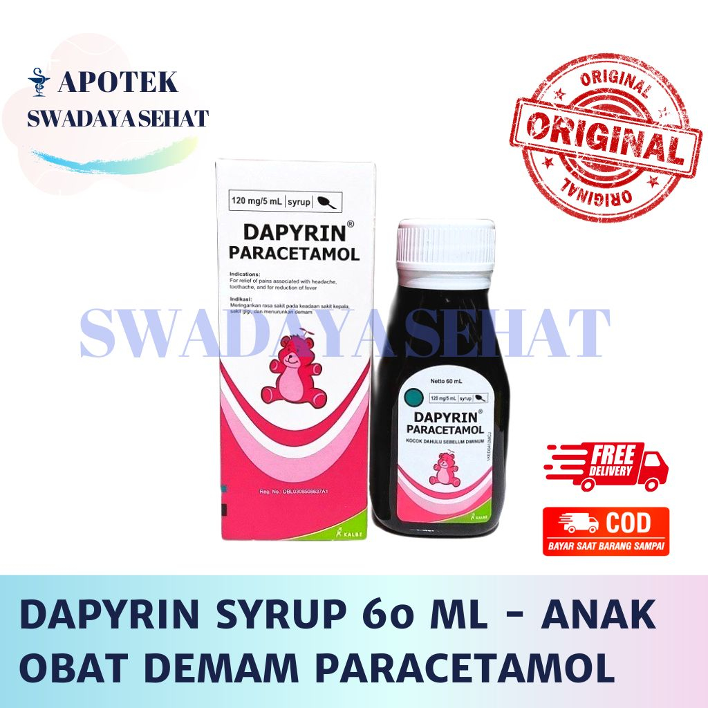Jual DAPYRIN SIRUP 60ML Botol - Obat Demam Syrup Anak Paracetamol ...