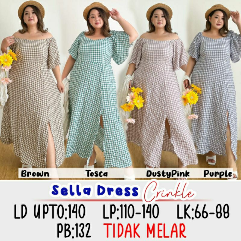Jual Sella Dress Pantai Wanita Bigsize Big Size Jumbo Besar Oversize