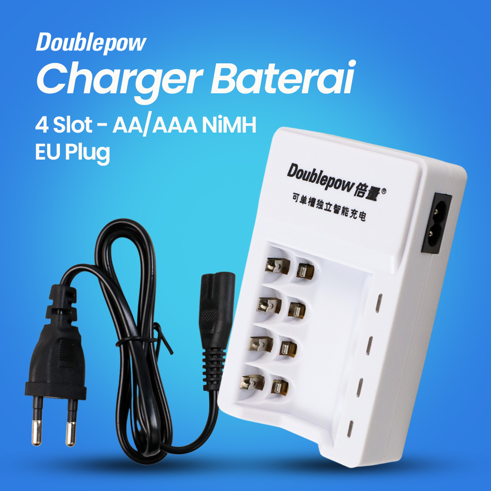 Jual Doublepow Baterai Charger Aa Aaa Slot Battery Isi Ulang Eu Usb Plug