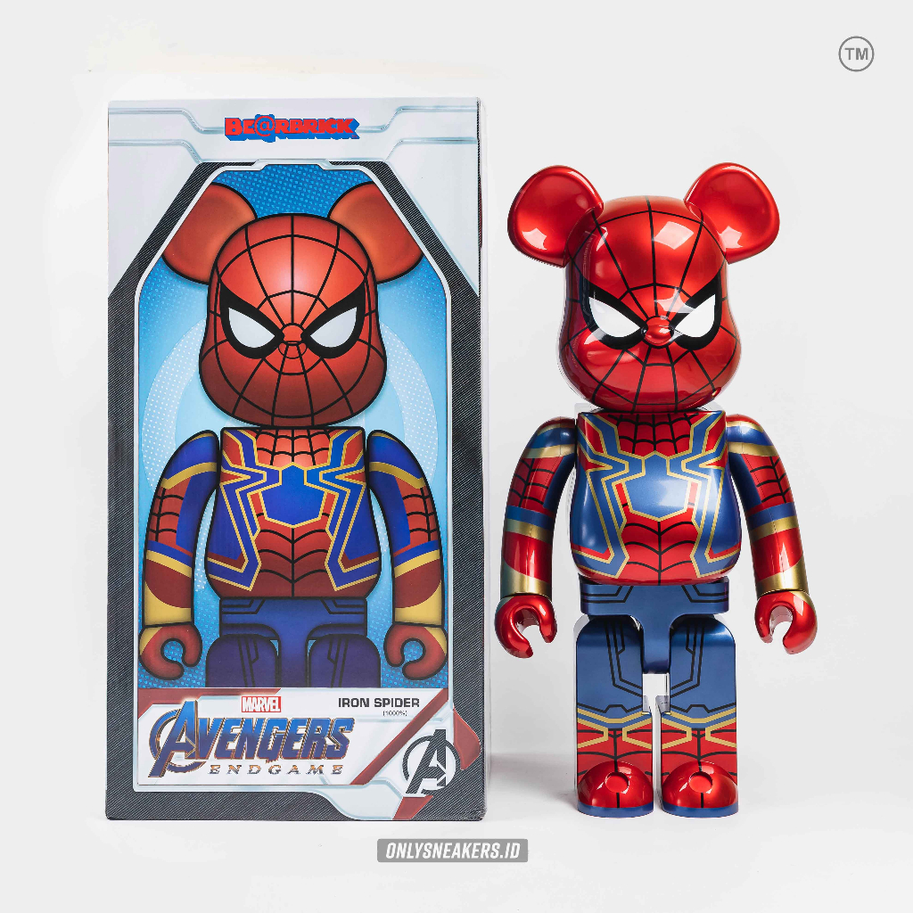 BEARBRICK Iron Spider 1000% Spiderman Avengers Marvel Be