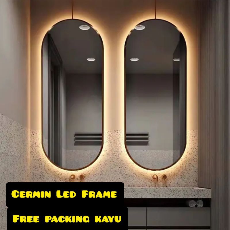 Jual Cermin Led Frame Besi Cermin Kamar Mandi Wastafel Aesthetic ...